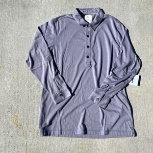 Linksoul Womens Polo Golf Roll Up Long Sleeve XL Rain Purple Lavender